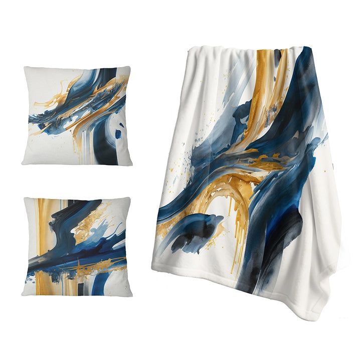 Abstract Spirals Throw Blanket Set - Stylish Spiral Abstract VI