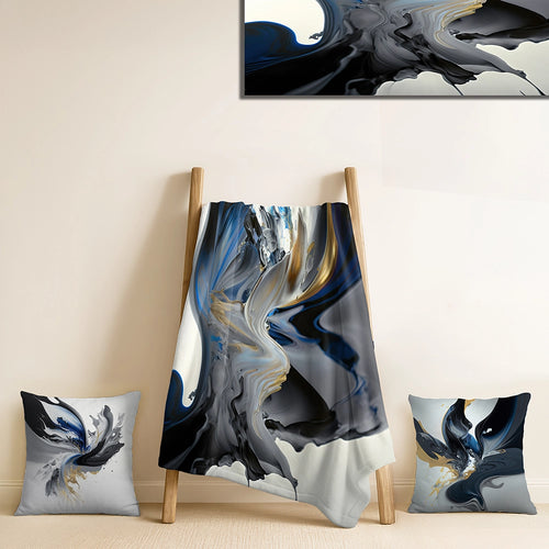 Abstract Spirals Throw Blanket - Bright Blue Smooth Abstract I