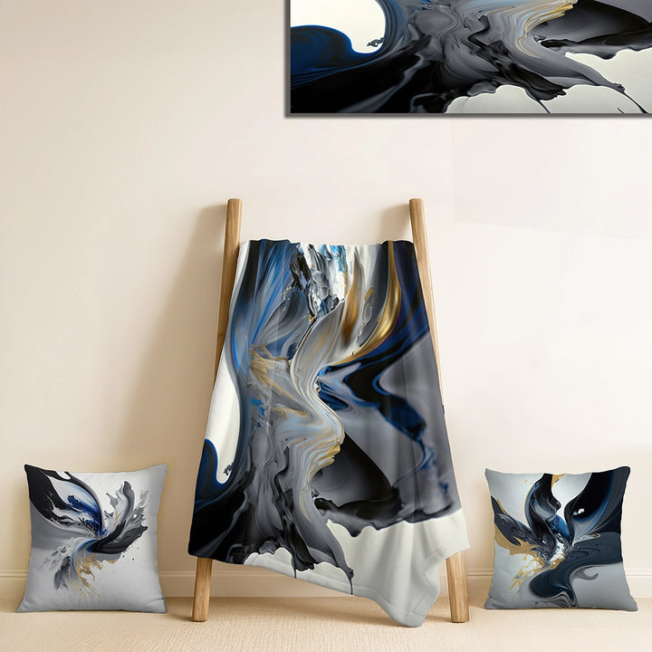 Abstract Spirals Throw Blanket - Bright Blue Smooth Abstract I