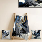 Abstract Spirals Throw Blanket - Bright Blue Smooth Abstract I