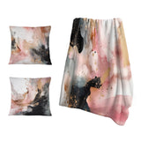 Abstract Marble Throw Blanket - Pink Gold Marble Texture II