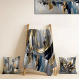 Abstract Marble Throw Blanket Set - Abstract Shapes And Lines I