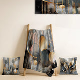 Abstract Marble Throw Blanket - Abstract Shapes And Lines III