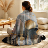 Abstract Marble Throw Blanket - Abstract Shapes And Lines III