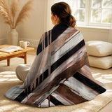 Abstract Marble Throw Blanket - Rosegold Embracing Essence Of Lines II