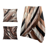 Abstract Marble Throw Blanket - Rosegold Embracing Essence Of Lines II