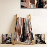 Abstract Throw Blanket - Brown And Black Beyond Boundaries I