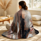 Abstract Throw Blanket - Brown And Black Beyond Boundaries I