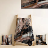 Abstract Throw Blanket Set - Brown And Black Beyond Boundaries II