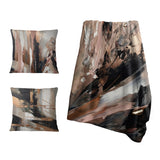 Abstract Throw Blanket Set - Brown And Black Beyond Boundaries II
