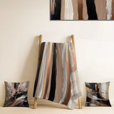 Abstract Throw Blanket - Brown And Black Beyond Boundaries IV