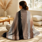 Abstract Throw Blanket - Brown And Black Beyond Boundaries IV