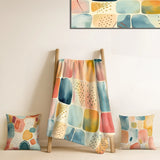 Modern Throw Blanket - Orange Fun Pattern Of Shapes III