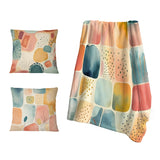 Modern Throw Blanket - Orange Fun Pattern Of Shapes III