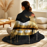 Glam Throw Blanket Set - Gold Lips Of Luxury II