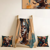 Woman African American Throw Blanket - African Chromatic Woman III