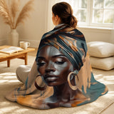 Woman African American Throw Blanket - African Chromatic Woman III