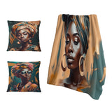 Woman African American Throw Blanket - African Chromatic Woman III