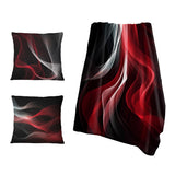 Abstract Modern Waves Throw Blanket - Red Black Contemplative Abstraction VI