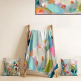 Abstract Minimalism Throw Blanket - Pink Blue Minimalism Fluidity III