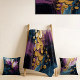 Abstract Painting Throw Blanket - Purple And Blue Realities On Canvas III