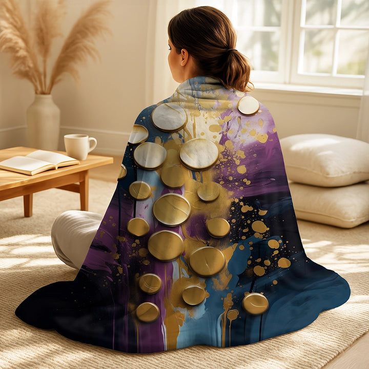 Abstract Painting Throw Blanket - Purple And Blue Realities On Canvas III