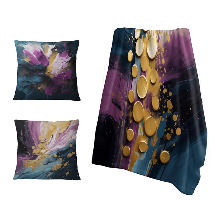 Abstract Painting Throw Blanket - Purple And Blue Realities On Canvas III