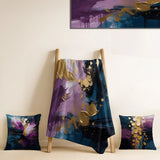 Abstract Painting Throw Blanket - Purple And Blue Realities On Canvas IV