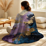 Abstract Painting Throw Blanket - Purple And Blue Realities On Canvas IV