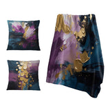 Abstract Painting Throw Blanket - Purple And Blue Realities On Canvas IV