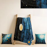 Minimalism Throw Blanket - Blue Minimalism Moon V