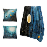 Minimalism Throw Blanket - Blue Minimalism Moon V