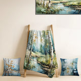 Tree Birch Throw Blanket - Birch Woods Whispering Winds X
