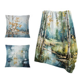 Tree Birch Throw Blanket - Birch Woods Whispering Winds X