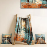 Coastal Pier Throw Blanket - Coastal Pier Perspective Pointillism I