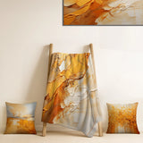Abstract Landscapes Throw Blanket Set - Amber Glow II