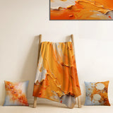 Abstract Landscapes Throw Blanket - Tangerine Tango I