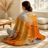 Abstract Landscapes Throw Blanket - Tangerine Tango I