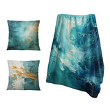 Abstract Landscapes Throw Blanket - Teal Oasis I