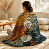 Hard Edge Painting Decorative Throw Blanket Set - Hardedge Art Earthy Euphony VI