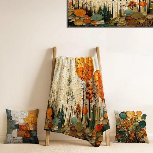 Hard Edge Painting Throw Blanket - Hardedge Art Earthy Euphony VII
