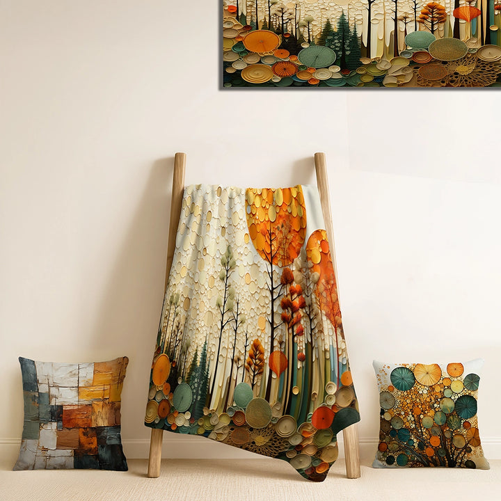 Hard Edge Painting Throw Blanket - Hardedge Art Earthy Euphony VII
