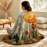 Hard Edge Painting Throw Blanket - Hardedge Art Earthy Euphony VII