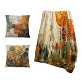 Hard Edge Painting Throw Blanket - Hardedge Art Earthy Euphony VII