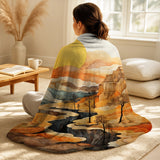 Canyon Throw Blanket - Bold Landscape Canyon Desert VI