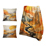 Canyon Throw Blanket - Bold Landscape Canyon Desert VI