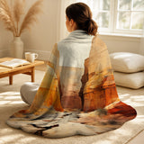 Canyon Throw Blanket - Bold Landscape Canyon Desert V