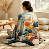 Mid-Century Decorative Throw Blanket Set - Orange Mid Century Organic Harmony II