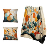 Mid-Century Decorative Throw Blanket Set - Orange Mid Century Organic Harmony II