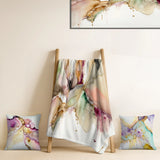 Abstract Liquid ink Decorative Throw Blanket Set - Liquid Universe With A Touch Of Gold IV